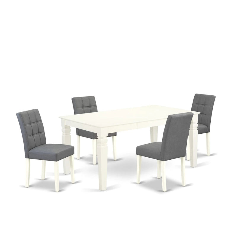 Ensemble de salle à manger East West Furniture, comprenant une table de cuisine rectangulaire et des chaises, blanc cassé (options de pièces)