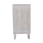 Buffet/Meuble de Rangement d'Appoint en Bois Naturel Décapé à 4 Portes de style Ferme de 152 cm