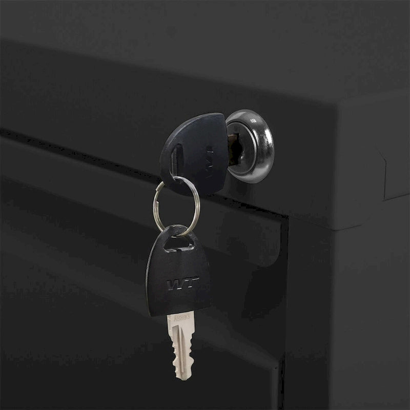 Classeur vertical en acier à 3 tiroirs, blanc/noir, avec serrure, pour un seul utilisateur