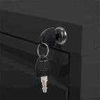 Classeur vertical en acier à 3 tiroirs, blanc/noir, avec serrure, pour un seul utilisateur