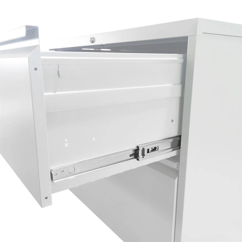 Classeur vertical en acier à 3 tiroirs, blanc/noir, avec serrure, pour un seul utilisateur