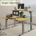 Bureau debout électrique en bambou, blanc/noir/gris, 1 personne, 122x61 cm / 140x71 cm / 152x76 cm