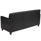 Canapé en cuir noir moderne Benville