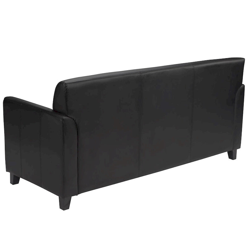 Canapé en cuir noir moderne Benville