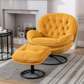 Fauteuil d'appoint Fauteuil de télévision Fauteuil de salon Gris avec pouf