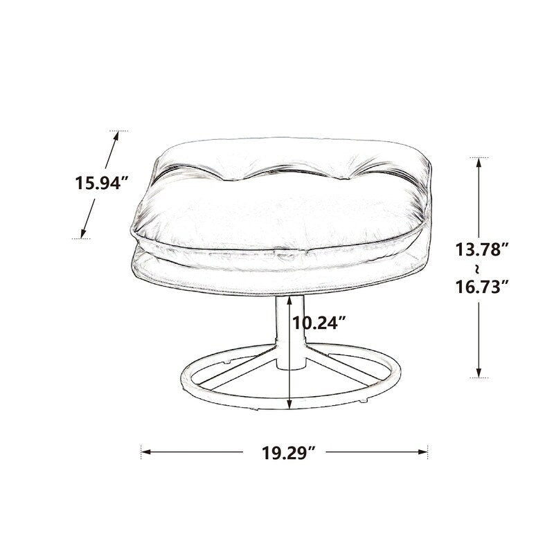 Fauteuil d'appoint Fauteuil de télévision Fauteuil de salon Gris avec pouf