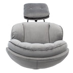 Fauteuil d'appoint Fauteuil de télévision Fauteuil de salon Gris avec pouf