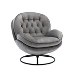 Fauteuil d'appoint Fauteuil de télévision Fauteuil de salon Gris avec pouf