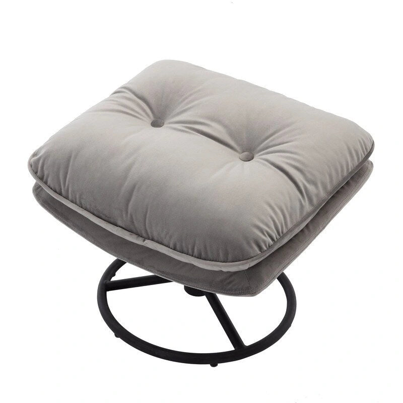 Fauteuil d'appoint Fauteuil de télévision Fauteuil de salon Gris avec pouf