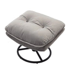 Fauteuil d'appoint Fauteuil de télévision Fauteuil de salon Gris avec pouf