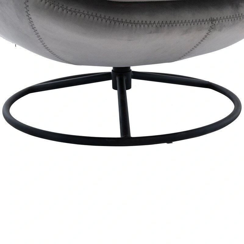 Fauteuil d'appoint Fauteuil de télévision Fauteuil de salon Gris avec pouf