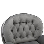 Fauteuil d'appoint Fauteuil de télévision Fauteuil de salon Gris avec pouf