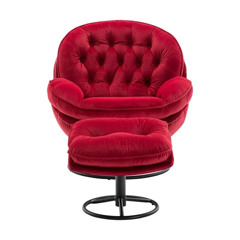 Fauteuil d'appoint Fauteuil de télévision Fauteuil de salon Gris avec pouf