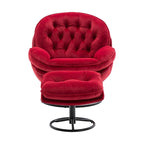 Fauteuil d'appoint Fauteuil de télévision Fauteuil de salon Gris avec pouf