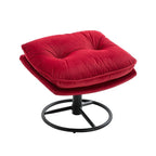 Fauteuil d'appoint Fauteuil de télévision Fauteuil de salon Gris avec pouf