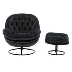 Fauteuil d'appoint Fauteuil de télévision Fauteuil de salon Gris avec pouf
