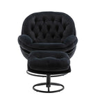 Fauteuil d'appoint Fauteuil de télévision Fauteuil de salon Gris avec pouf