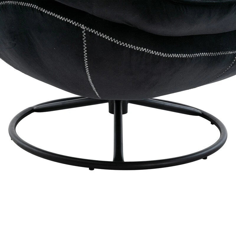Fauteuil d'appoint Fauteuil de télévision Fauteuil de salon Gris avec pouf