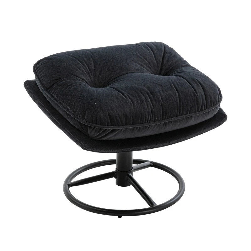 Fauteuil d'appoint Fauteuil de télévision Fauteuil de salon Gris avec pouf