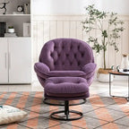 Fauteuil d'appoint Fauteuil de télévision Fauteuil de salon Gris avec pouf
