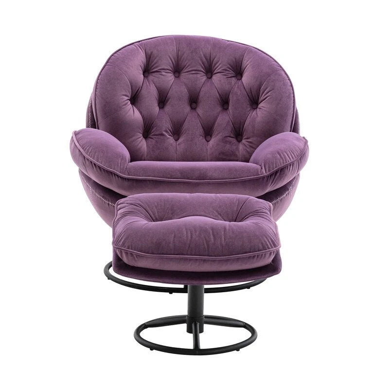 Fauteuil d'appoint Fauteuil de télévision Fauteuil de salon Gris avec pouf