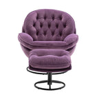 Fauteuil d'appoint Fauteuil de télévision Fauteuil de salon Gris avec pouf