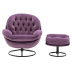 Fauteuil d'appoint Fauteuil de télévision Fauteuil de salon Gris avec pouf
