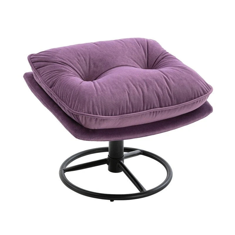 Fauteuil d'appoint Fauteuil de télévision Fauteuil de salon Gris avec pouf