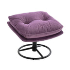 Fauteuil d'appoint Fauteuil de télévision Fauteuil de salon Gris avec pouf