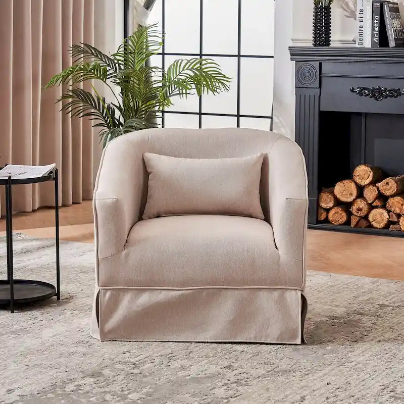 Fauteuil pivotant en velours avec ottoman, fauteuil de lecture pour salon ou chambre, confortable, avec piètement en métal noir