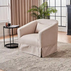 Fauteuil pivotant en velours avec ottoman, fauteuil de lecture pour salon ou chambre, confortable, avec piètement en métal noir