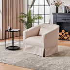 Fauteuil pivotant en velours avec ottoman, fauteuil de lecture pour salon ou chambre, confortable, avec piètement en métal noir
