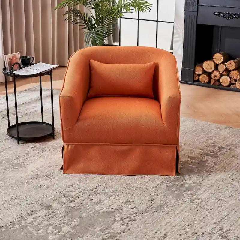 Fauteuil pivotant en velours avec ottoman, fauteuil de lecture pour salon ou chambre, confortable, avec piètement en métal noir