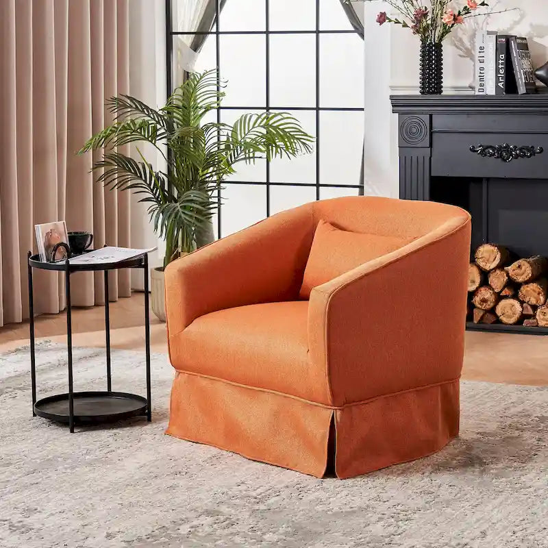 Fauteuil pivotant en velours avec ottoman, fauteuil de lecture pour salon ou chambre, confortable, avec piètement en métal noir
