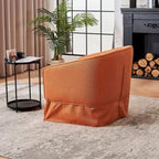 Fauteuil pivotant en velours avec ottoman, fauteuil de lecture pour salon ou chambre, confortable, avec piètement en métal noir
