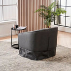 Fauteuil pivotant en velours avec ottoman, fauteuil de lecture pour salon ou chambre, confortable, avec piètement en métal noir
