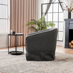 Fauteuil pivotant en velours avec ottoman, fauteuil de lecture pour salon ou chambre, confortable, avec piètement en métal noir