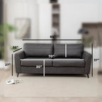 Canapé-lit Luna moderne en similicuir avec matelas à mémoire de forme
