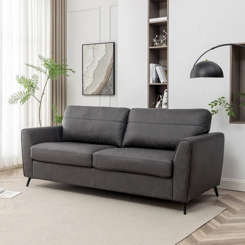 Canapé-lit Luna moderne en similicuir avec matelas à mémoire de forme