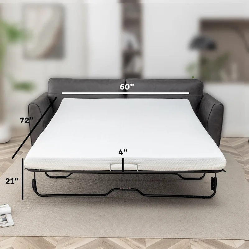 Canapé-lit Luna moderne en similicuir avec matelas à mémoire de forme