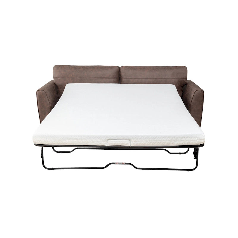 Canapé-lit Luna moderne en similicuir avec matelas à mémoire de forme