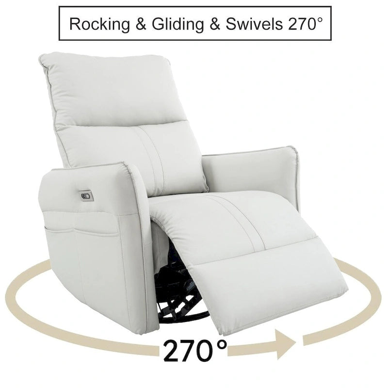 Fauteuil inclinable pivotant et basculant électrique 270, Canapé inclinable planeur électrique avec ports USB, Fauteuils inclinables de puériculture
