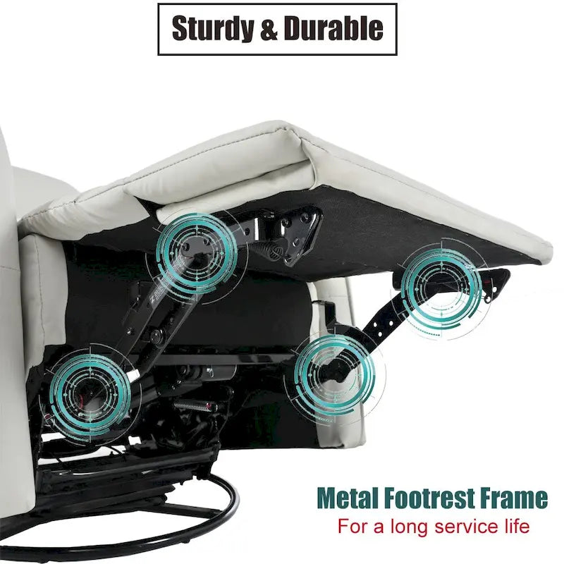 Fauteuil inclinable pivotant et basculant électrique 270, Canapé inclinable planeur électrique avec ports USB, Fauteuils inclinables de puériculture