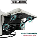 Fauteuil inclinable pivotant et basculant électrique 270, Canapé inclinable planeur électrique avec ports USB, Fauteuils inclinables de puériculture