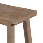 Banc de selle de 33 pouces avec cadre incliné, bois d'acacia brun antique sablé