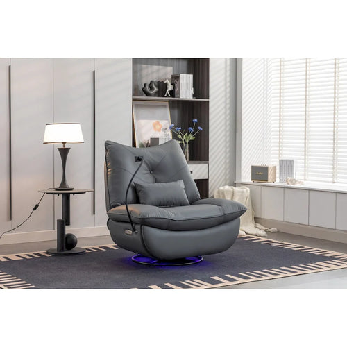 Fauteuil inclinable pivotant et glissant 270, fauteuil à bascule inclinable électrique, port USB pour fauteuil de chambre de bébé avec lampe d'ambiance