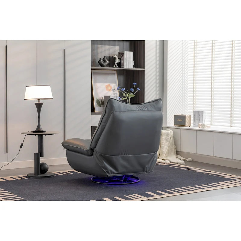 Fauteuil inclinable pivotant et glissant 270, fauteuil à bascule inclinable électrique, port USB pour fauteuil de chambre de bébé avec lampe d'ambiance