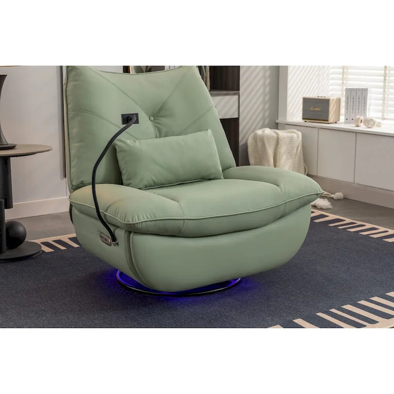 Fauteuil inclinable pivotant et glissant 270, fauteuil à bascule inclinable électrique, port USB pour fauteuil de chambre de bébé avec lampe d'ambiance