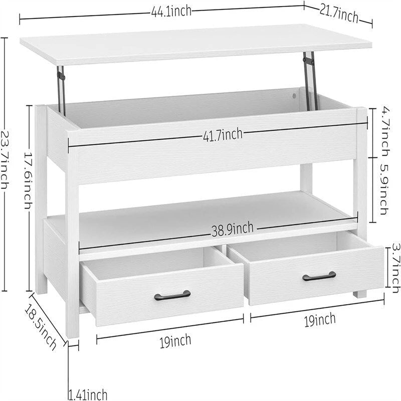 Table basse avec compartiment caché - 44,1P x 21,7L x 18,3H