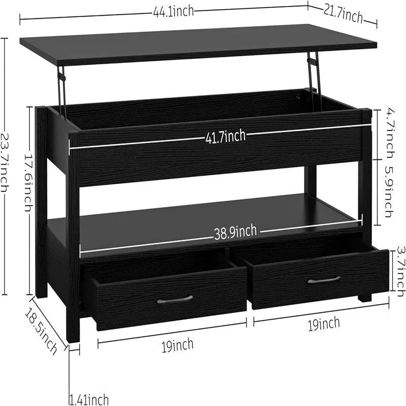 Table basse avec compartiment caché - 44,1P x 21,7L x 18,3H